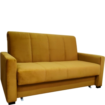 Sofa dwuosobowa z rozkładaniem typu amerykanka z funkcją spania i pojemnikiem na pościel, 2 osobowa  - MALAGA